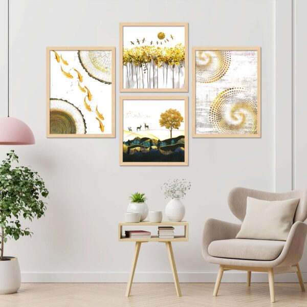 Set of 4 Digital Wall Paintings – Vibrant Floral & Nature-Inspired Art Prints
