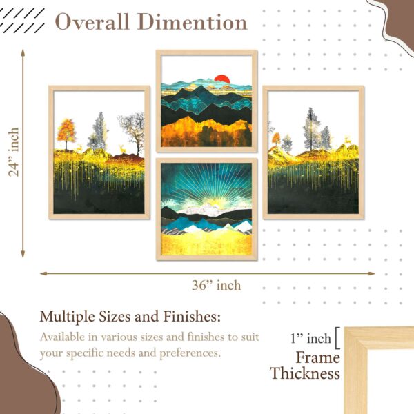 Set of 4 Digital Wall Paintings – Scenic Nature & Landscape Art for Modern Interiors - Image 3