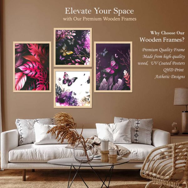 Set of 4 Digital Wall Paintings – Floral and Nature Theme for Elegant Wall Decor - Image 2