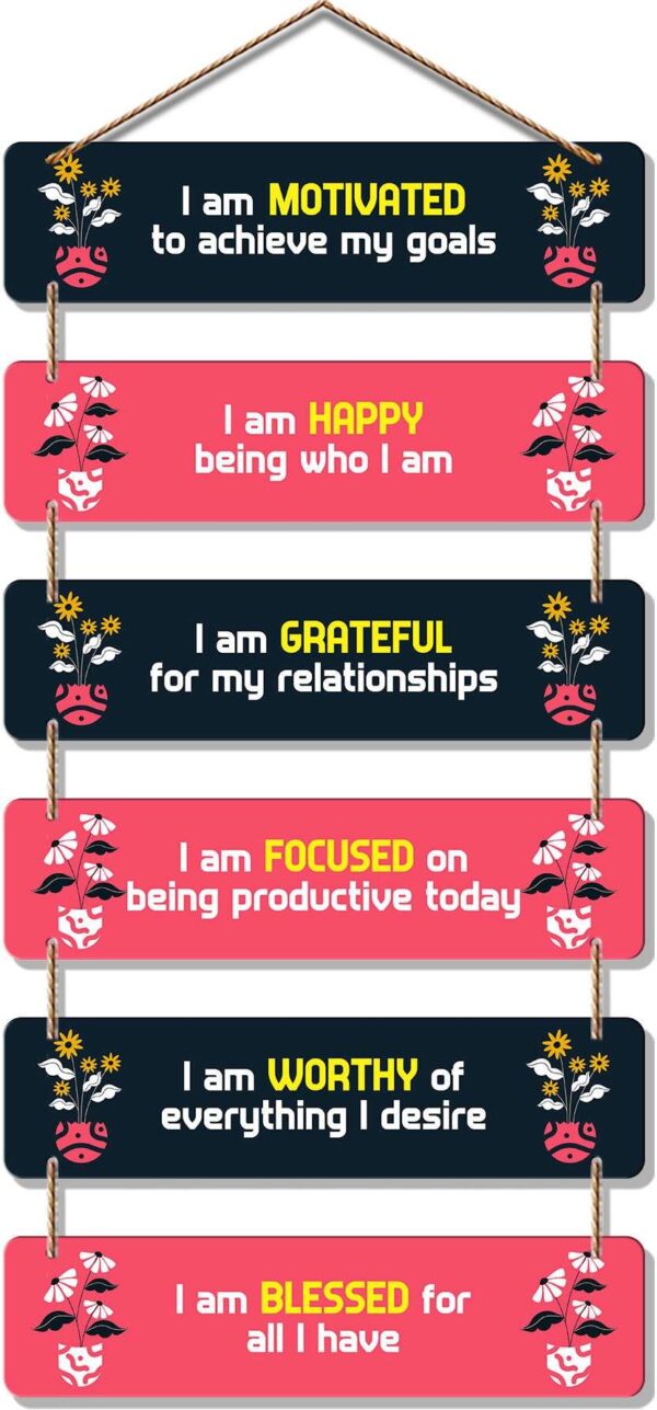 Motivational Affirmations Wall Hanging – Colorful MDF Quote Decor for Kids & Teens Room - Image 4