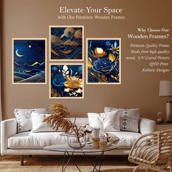 Set of 4 Abstract Digital Wall Paintings – Nature-Inspired Modern Art for Home Décor - Image 2