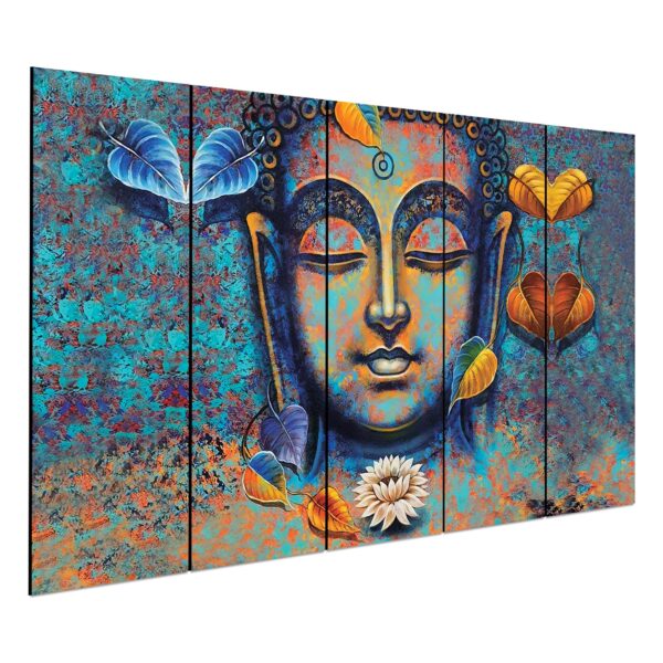 Set of 5 Buddha Meditation Wall Paintings – Spiritual Digital Art for Home & Office - Image 4