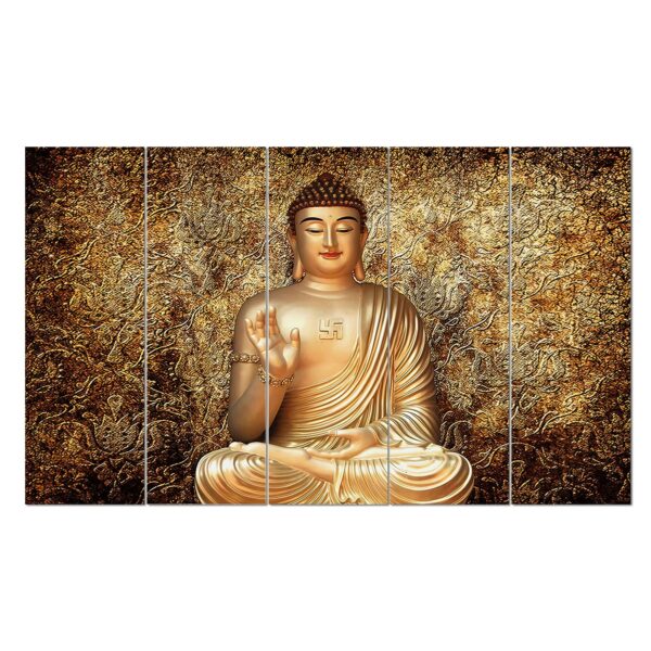 Set of 5 Abstract Ethnic Digital Wall Paintings – Colorful Home & Office Art - Image 3