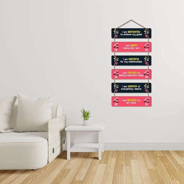 Motivational Affirmations Wall Hanging – Colorful MDF Quote Decor for Kids & Teens Room - Image 2