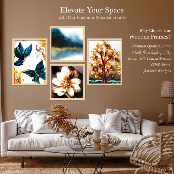 Set of 4 Digital Wall Paintings – Floral, Landscape & Butterfly Theme - Image 2