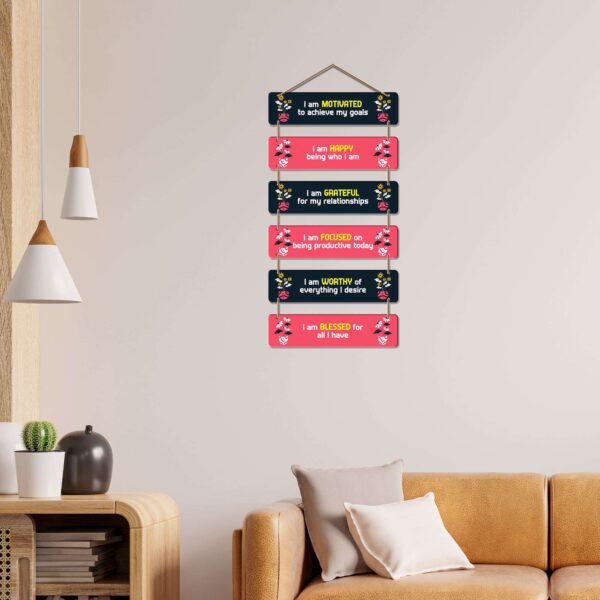 Motivational Affirmations Wall Hanging – Colorful MDF Quote Decor for Kids & Teens Room - Image 3