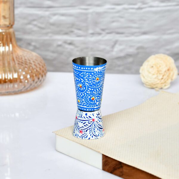 Hand-Painted Traditional Aluminium Glass – Blue & White