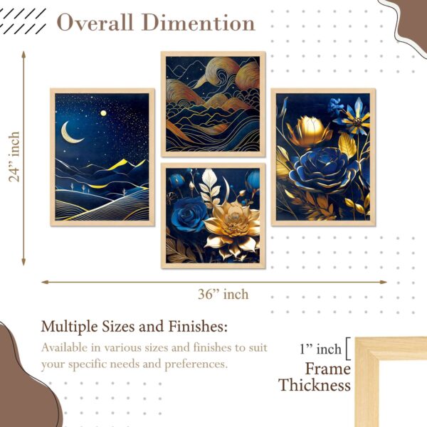 Set of 4 Abstract Digital Wall Paintings – Nature-Inspired Modern Art for Home Décor - Image 3
