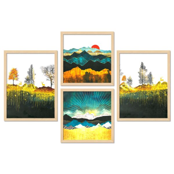 Set of 4 Digital Wall Paintings – Scenic Nature & Landscape Art for Modern Interiors - Image 4