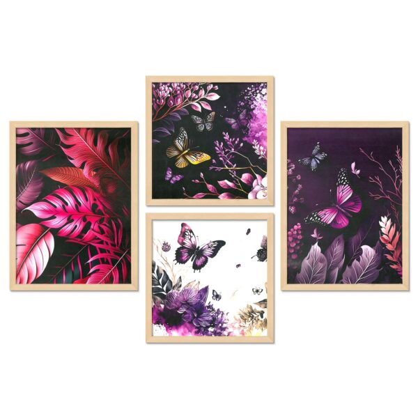 Set of 4 Digital Wall Paintings – Floral and Nature Theme for Elegant Wall Decor - Image 4