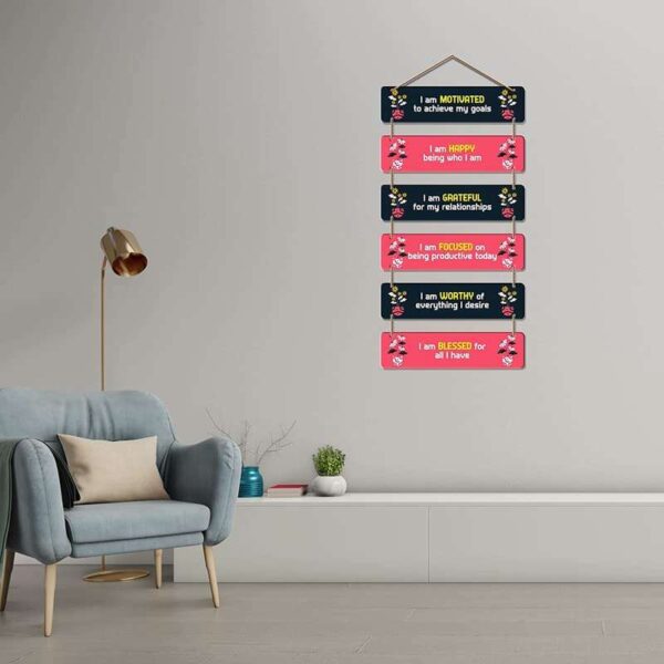 Motivational Affirmations Wall Hanging – Colorful MDF Quote Decor for Kids & Teens Room