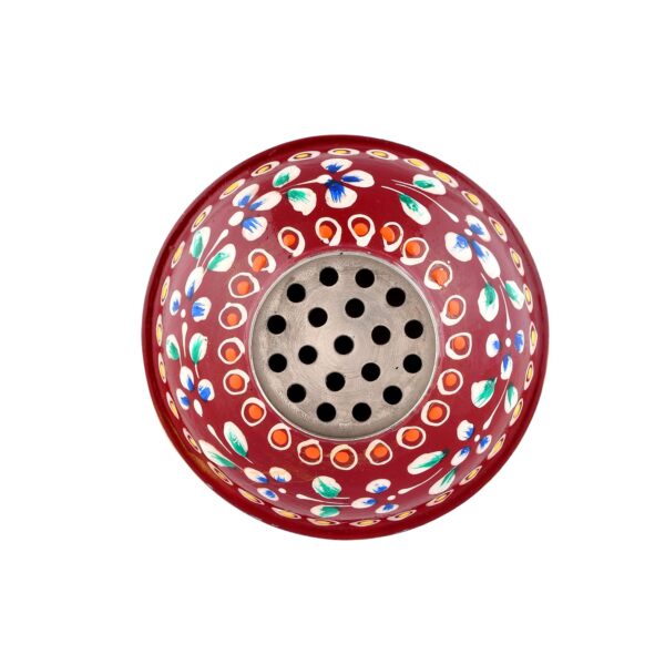 Hand-Painted Traditional Water Bottle - Maroon - Image 5