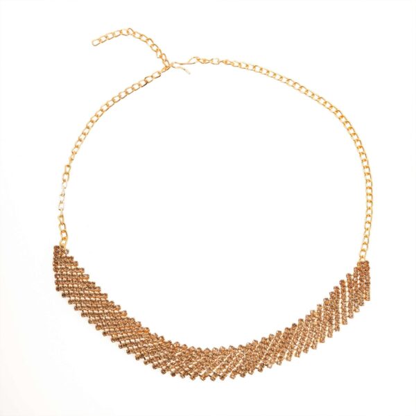 Women's Indo-Western Golden Necklace & Drop Earrings Set – Stylish Party Wear Fashion Jewellery - Image 3
