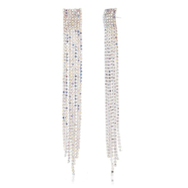 Women's Indo-Western Silver Necklace & Drop Earrings Set – Stylish Party Wear Fashion Jewellery - Image 2