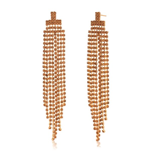 Women's Indo-Western Golden Necklace & Drop Earrings Set – Stylish Party Wear Fashion Jewellery - Image 2
