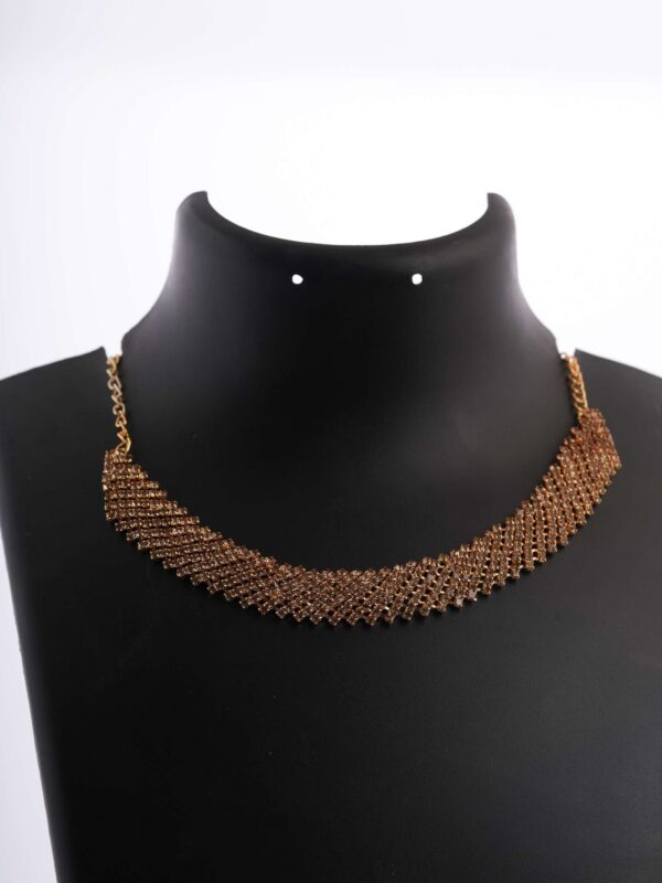 Women's Indo-Western Golden Necklace & Drop Earrings Set – Stylish Party Wear Fashion Jewellery - Image 4